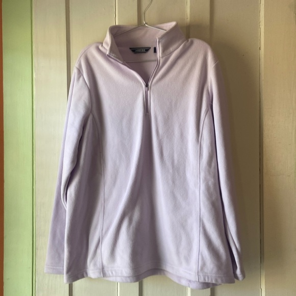 Lands' End Half Zip Quarter Zip Fleece Pullover Jacket lavender xl #1 - Picture 1 of 3